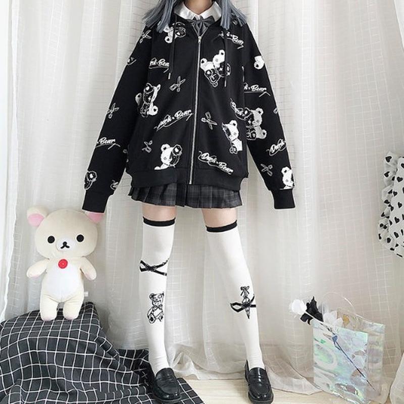 Goth Bear Cartoon Jacket - Tokyo Dreams