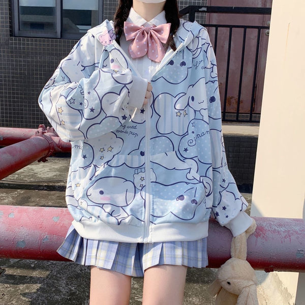 Anime Bunny Kawaii Jacket (Pink, Blue) Jacket Tokyo Dreams Blue XL