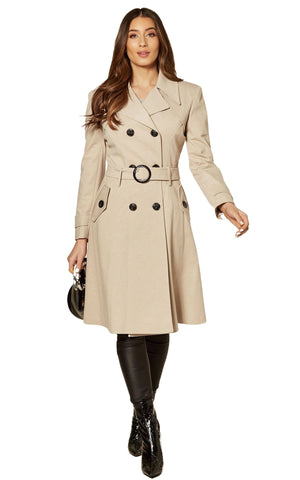 Vienna Stone Double Breasted Trench Mac Coat