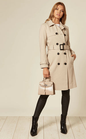 Alexis Beige Slim Fit Trench Coat