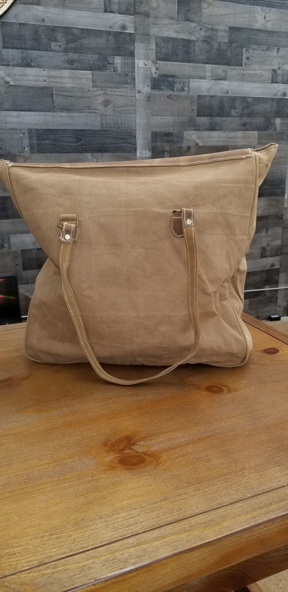 Washed Canvas Shoulder Bag with Leather Straps | Gear Supply Company