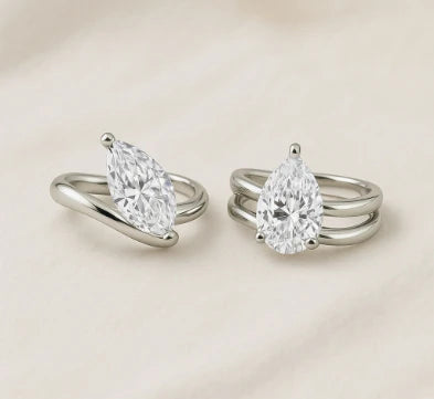 Wave Engagement Rings