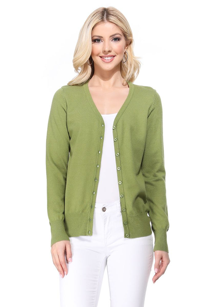 V-Neck Knit Cardigan Sweaters for Women | YEMAK