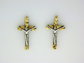 EP061  Cross Large Silver Earring Posts