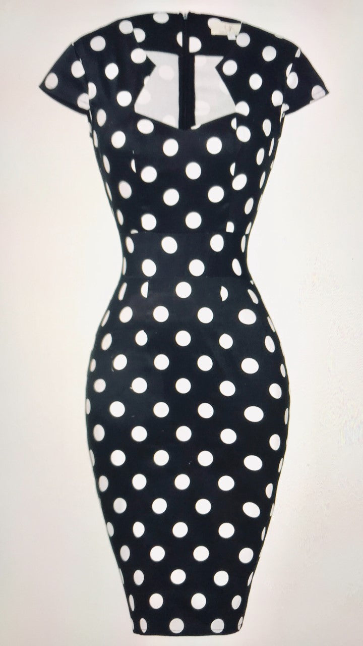 gray polka dot dress