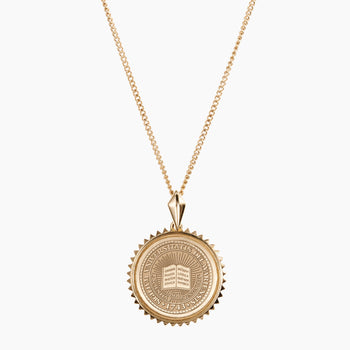 Louisiana Tech Sunburst Necklace 14K Gold / Front Engraving