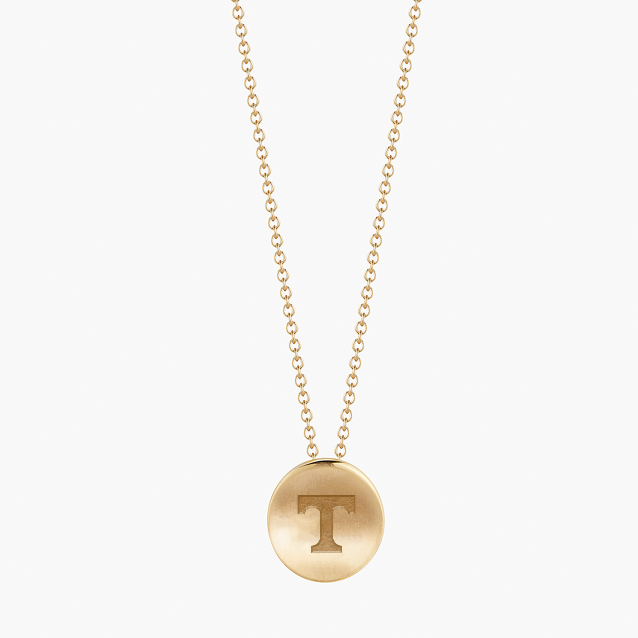 Letter T Gold Pendant with Chain For Kids