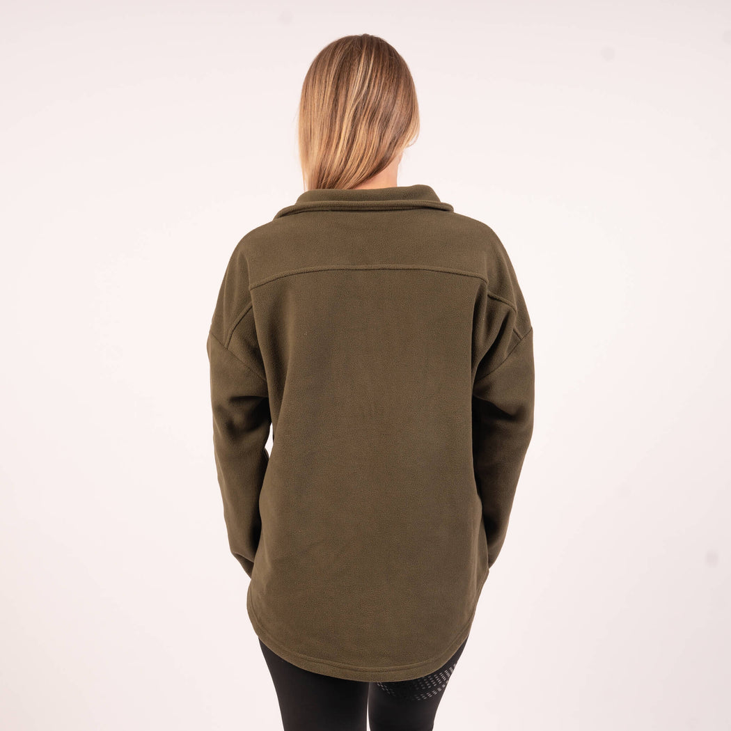 Khaki Fleece Shacket | Fleecejakke | Buy fleece jacket for women at ...