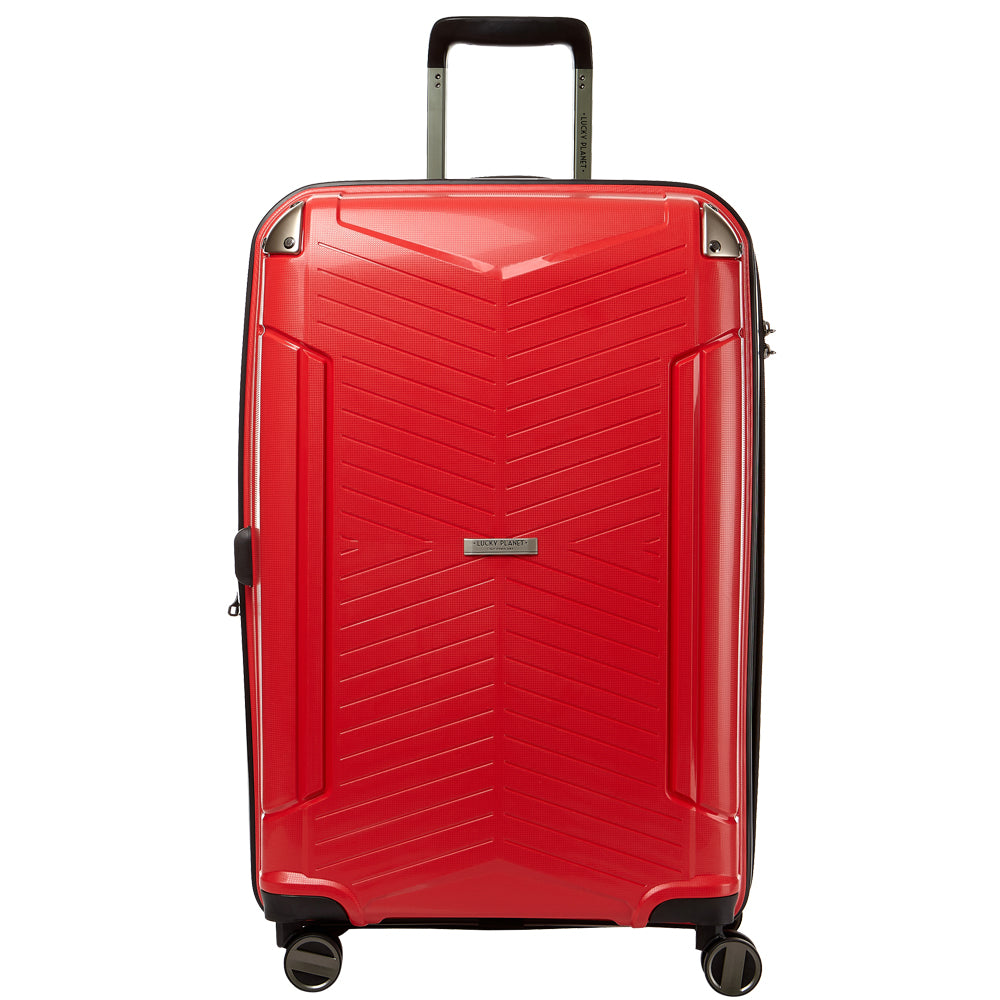 red hard case luggage