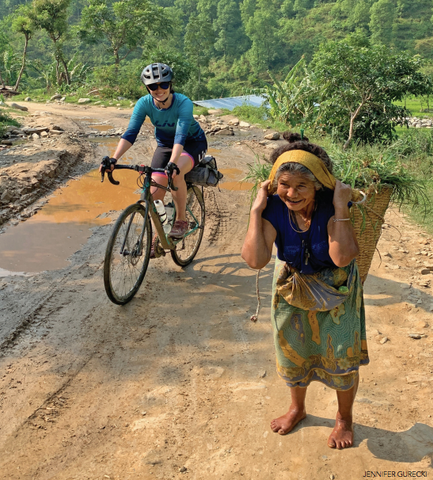 Roz Groenewoud and a local Nepalese woman are all smiles. 
