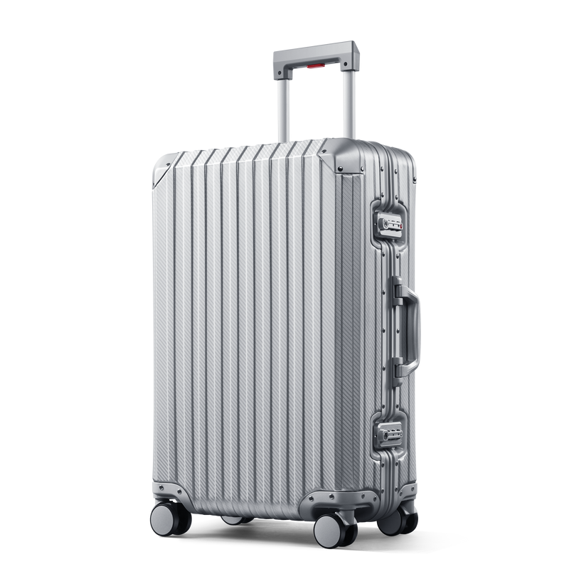 trek aluminum suitcase silver