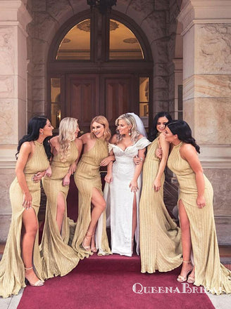 ivory and gold bridesmaid dresses