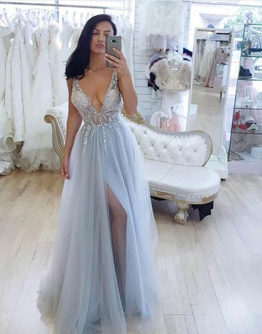 sky blue tulle dress