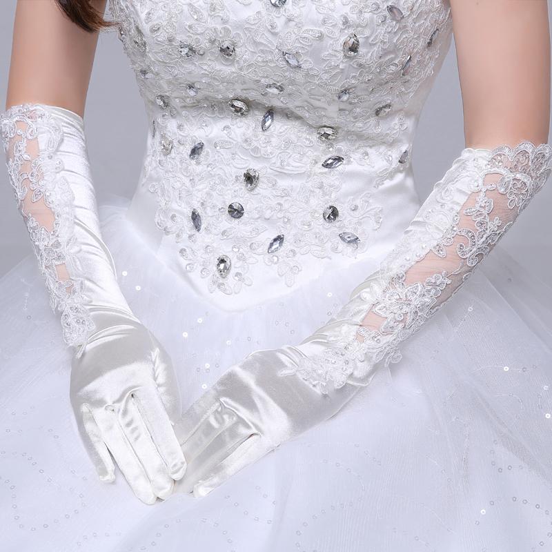 satin bridal gloves