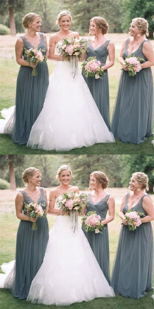 grey tulle bridesmaid dress