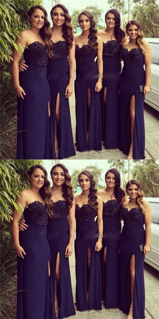 dark blue bridesmaid dress