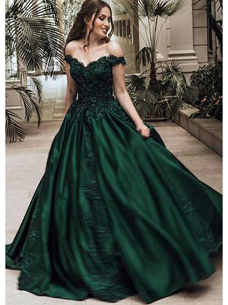 deep green formal dress