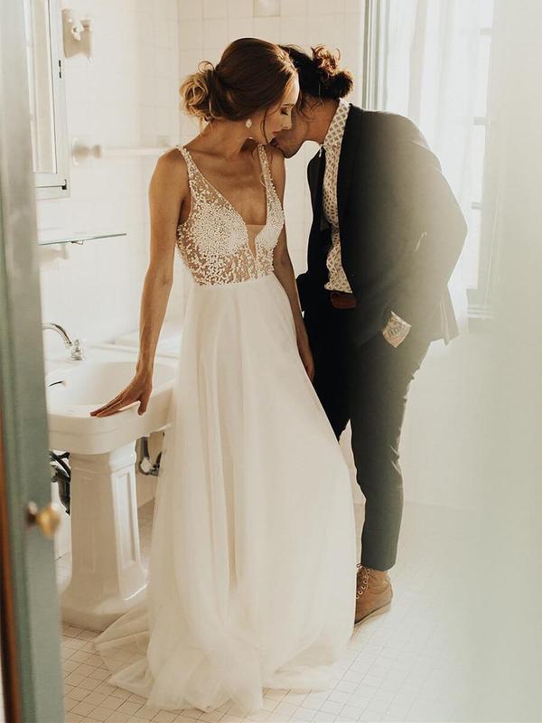 rustic beach wedding dress