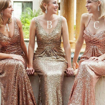 sexy gold bridesmaid dresses