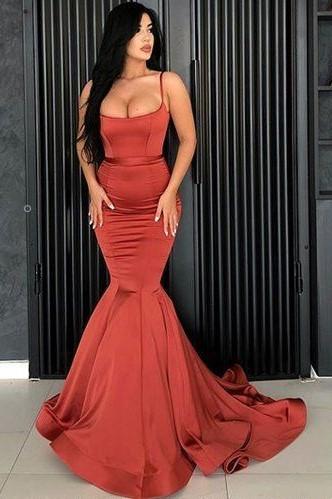 red square neck prom dress