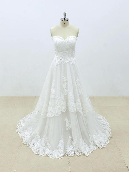 Affordable Sweetheart Lace A Line Unique Wedding Dresses Online