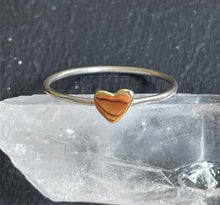 Load image into Gallery viewer, Tiny Bronze Heart Ring - Sterling Silver