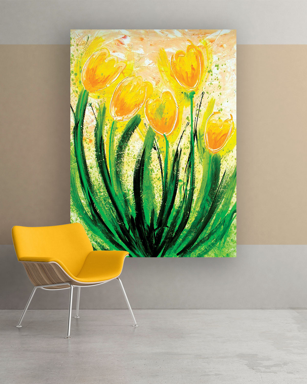 Buttercup, Original Abstract Flower Art Painting by Lisa Marie Jones