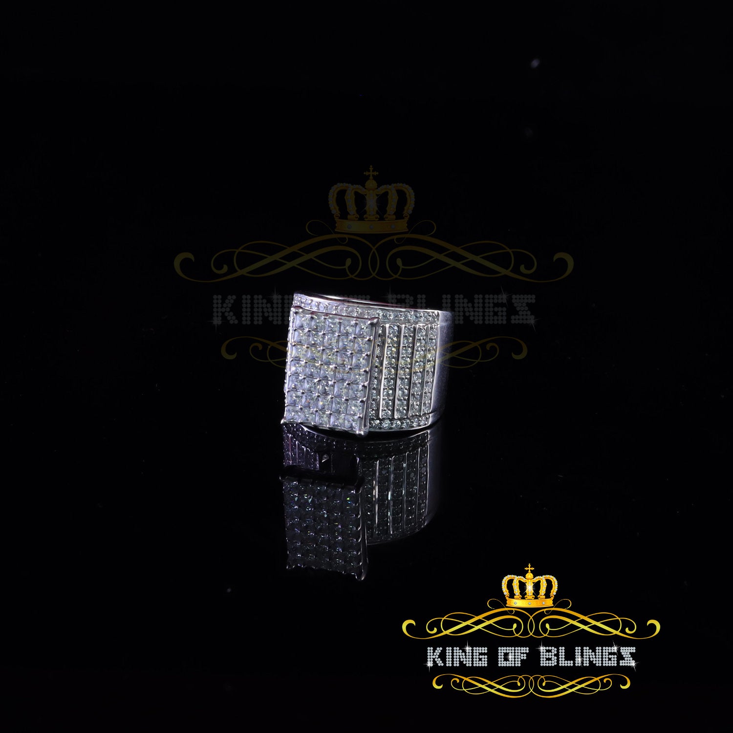 King Of Bling's925 Sterling Silver White CZ 7.00ct Women's Cindarella Ring Size 8