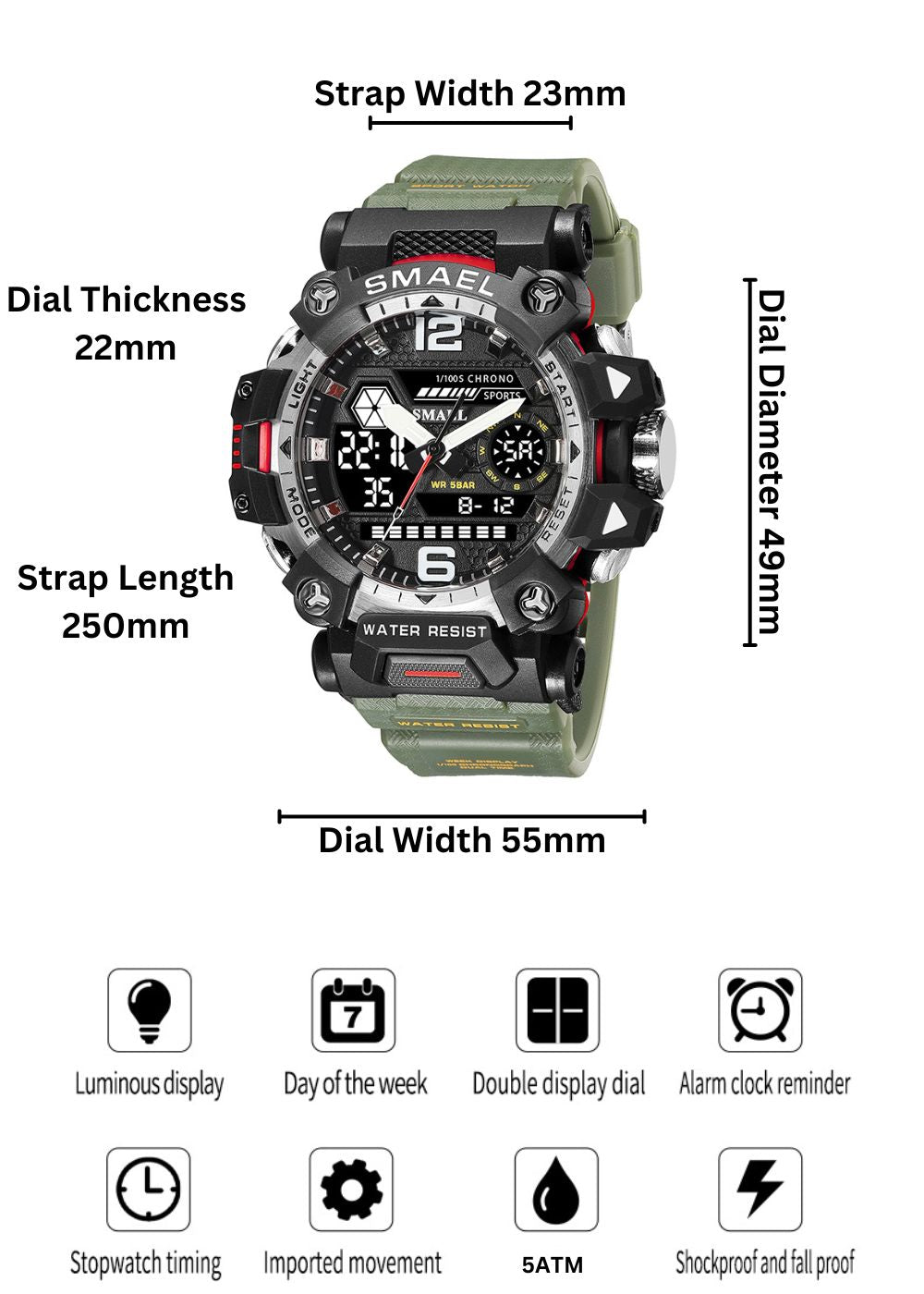 Smael Army Green watch - South Africa