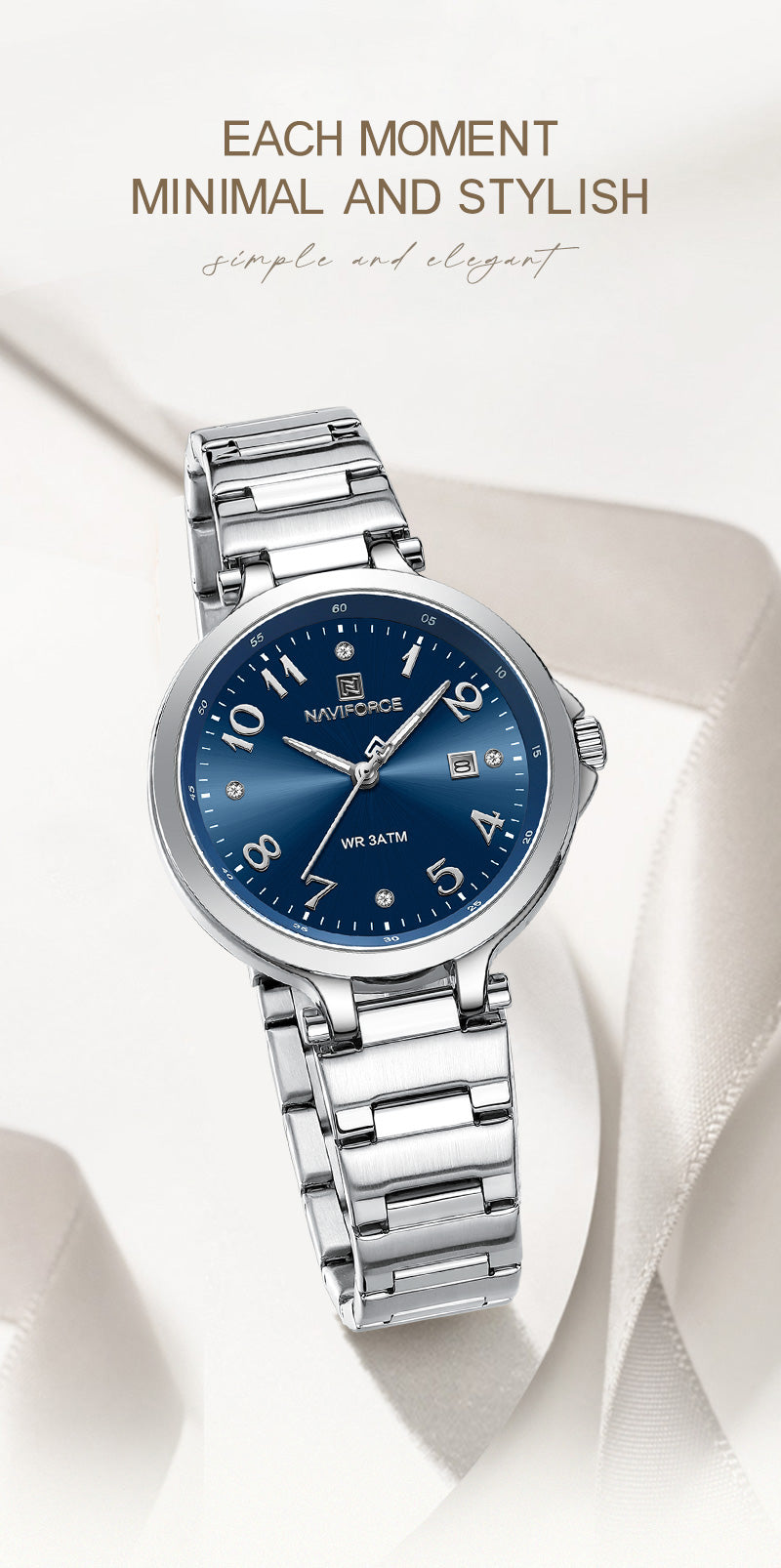 Blue Silver Ladies Watch