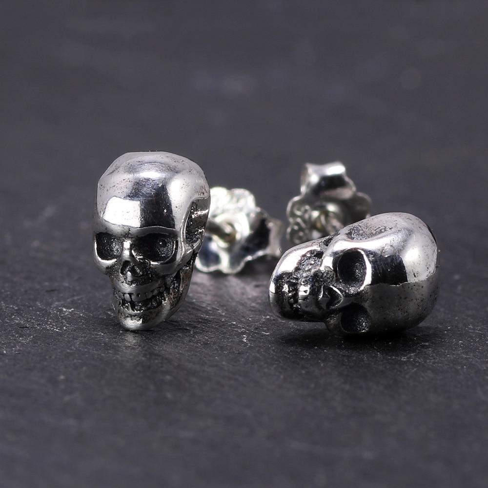 silver skull earrings