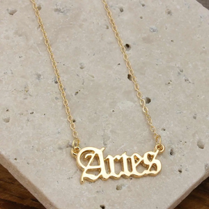 
                  
                    Load image into Gallery viewer, Zodiac Script Necklace
                  
                