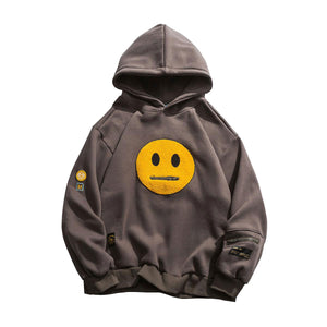 Zipper Mouth Emoji Hoodie - Smiley Face Hooded Sweatshirt