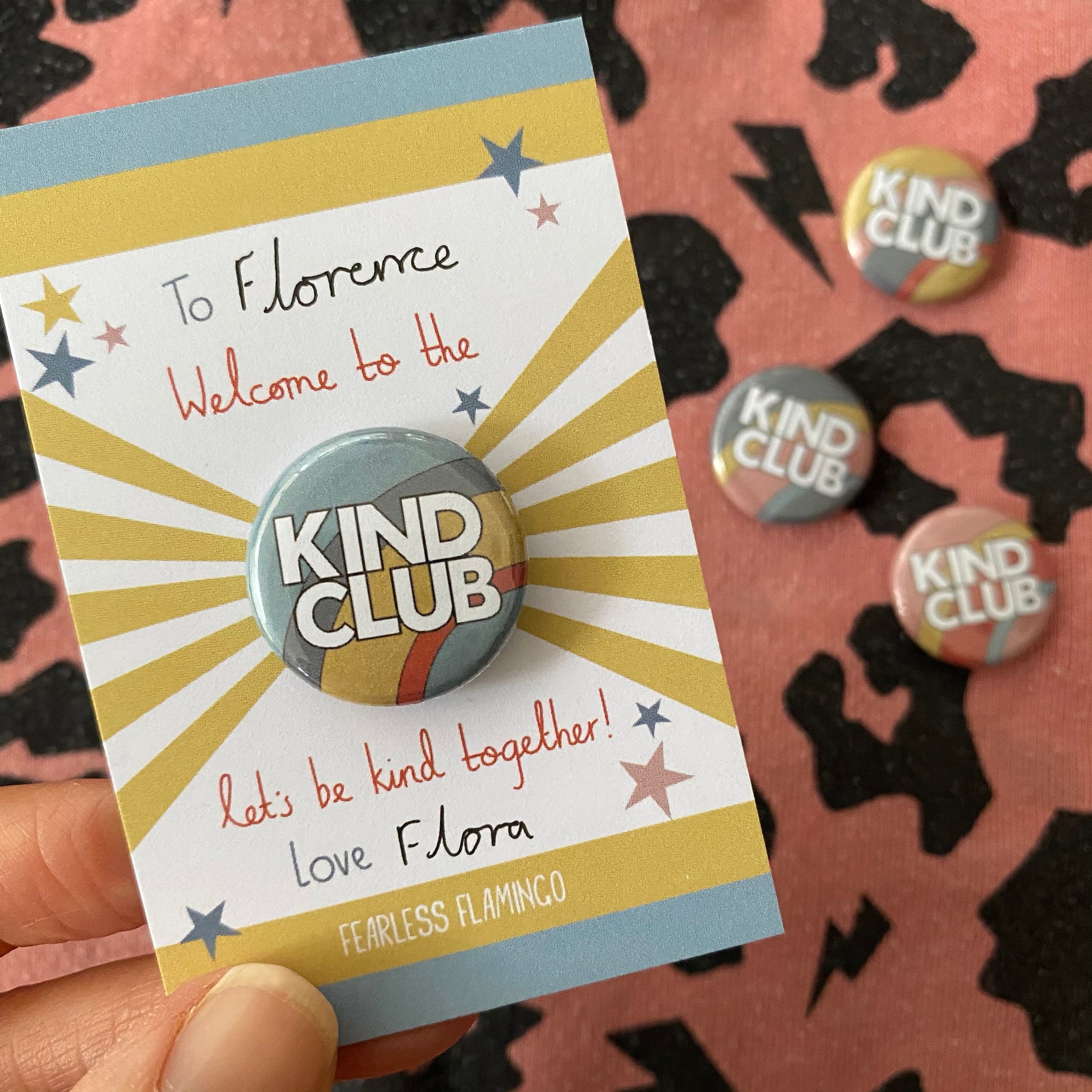 Kind Club mini badge – Fearless Flamingo