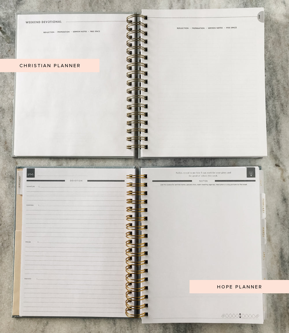 christian planner versus hope planner sermon notes sunday page