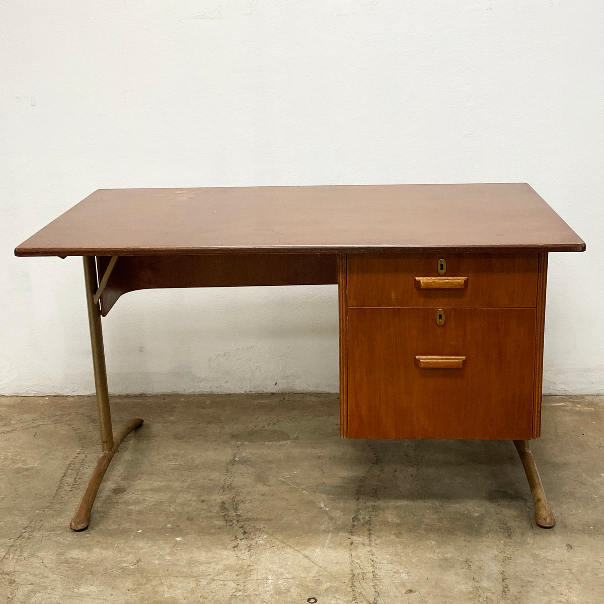 Industrial Retro 1960's 2 Drawer Metal and Wood Desk – The Design Ark