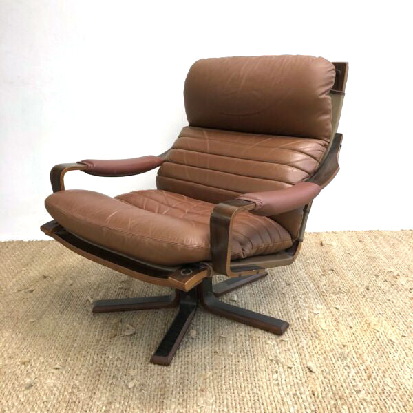 tessa leather swivel chair