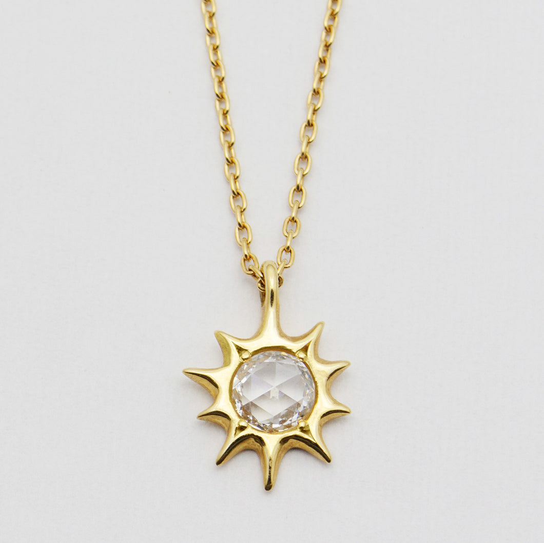 ローズカットダイヤの太陽ネックレス 18K | イリーヴァ・ジュエリーのネックレス