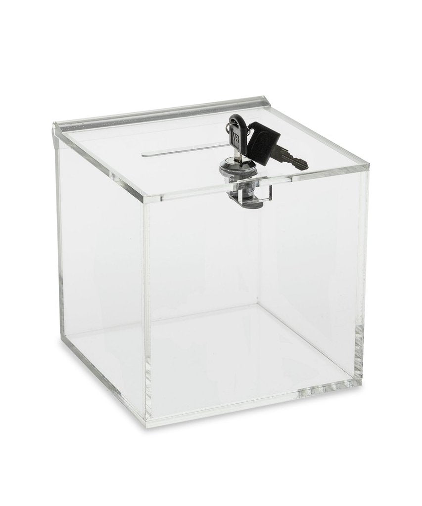 Acrylic 5-Sided Box with Hasp Lock Lid