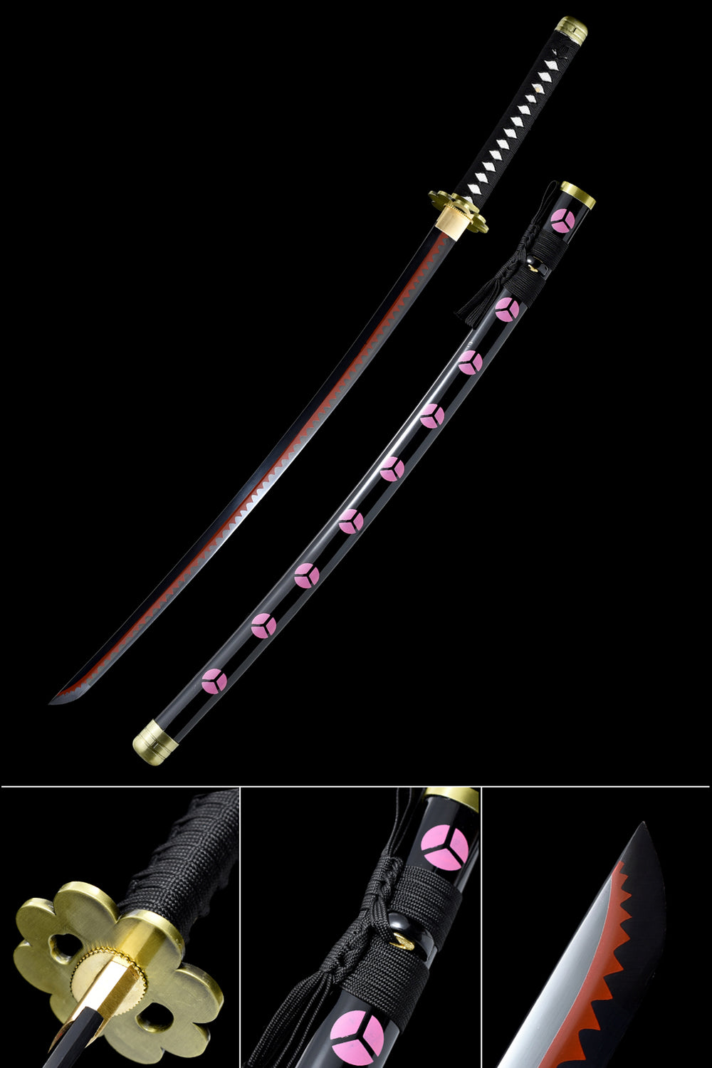 Zoro Sword  One Piece Roronoa Zoro Yubashiri Katana Samurai Sword Replica  With Black Scabbard - TrueKatana