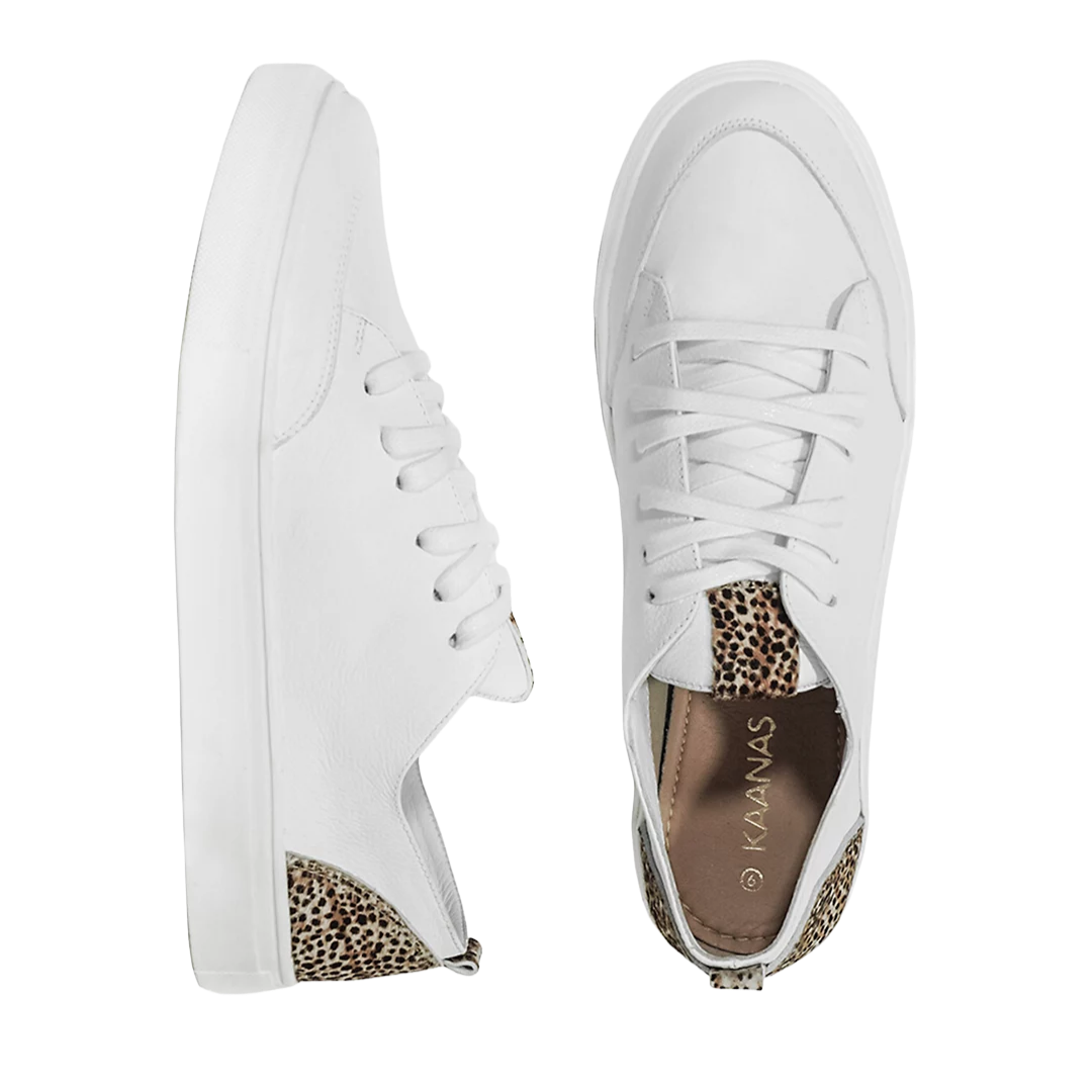 Paris Lace-up Sneaker with Contrast Heel (Leopard)