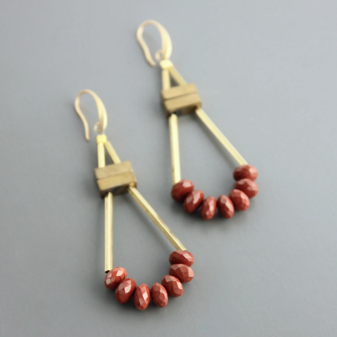 Red Jasper Dangle Earrings