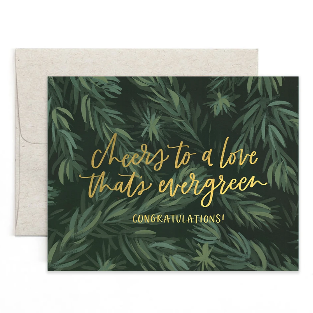 Evergreen Wedding Greeting Card