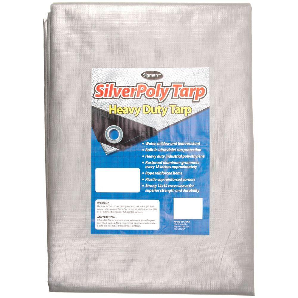 Sigman 6' x 8' Silver Heavy Duty Tarp - Sigman Tarp product image