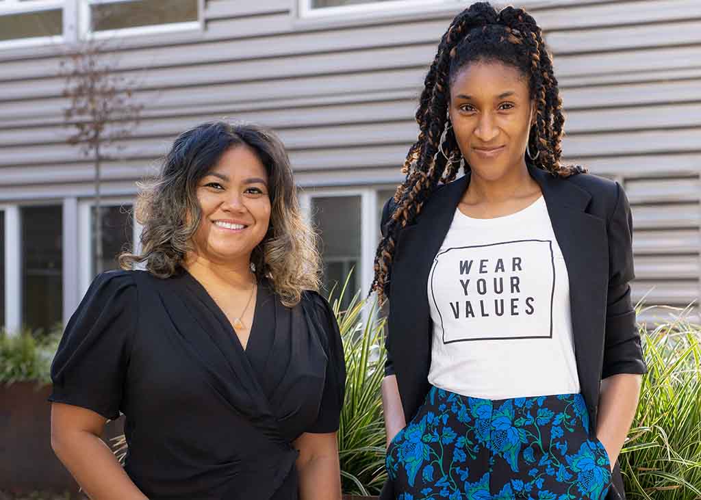 Sustainable Fashion Podcast Hosts, BIPOC women Ny Pen and JeLisa Marshall 