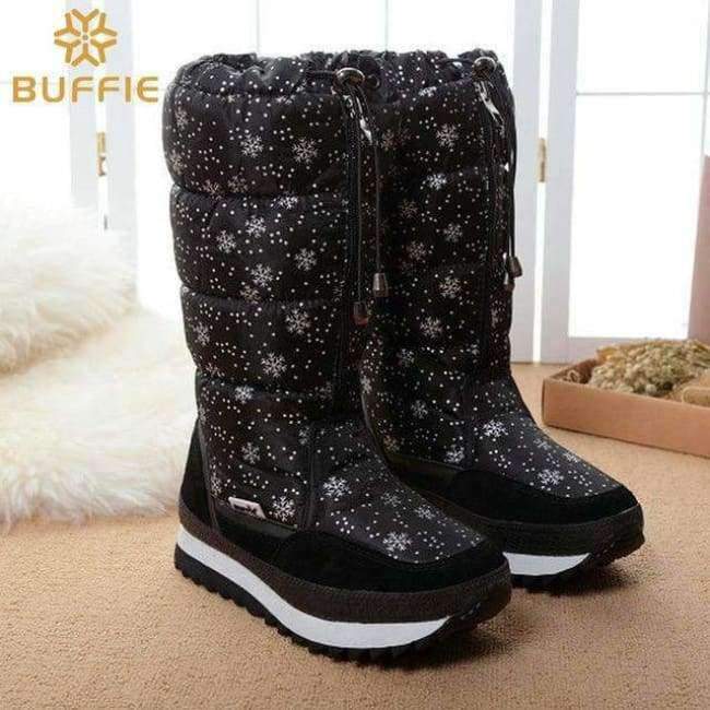 Planet+Gates+0767black+/+35+2018+Winter+boots+High+Women+Snow+Boots+plush+Warm+shoes+Plus+size+35+to+big+42+easy+wear+girl+white+zip+shoes+female+hot+boots