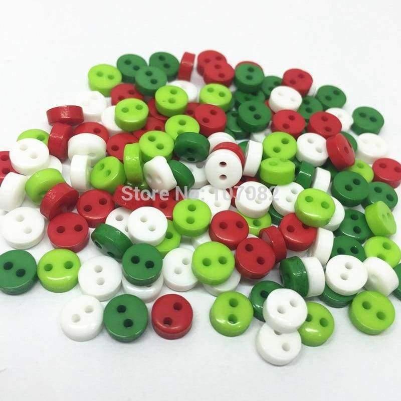 Planet+Gates+1000pcs+Christmas+Mixed+RED+WHITE+GREEN+6mm+Mini+Tiny+Buttons+Resin+Round+Sewing+Accessories+Button+Fit+Scrapbooking+Cardmaking