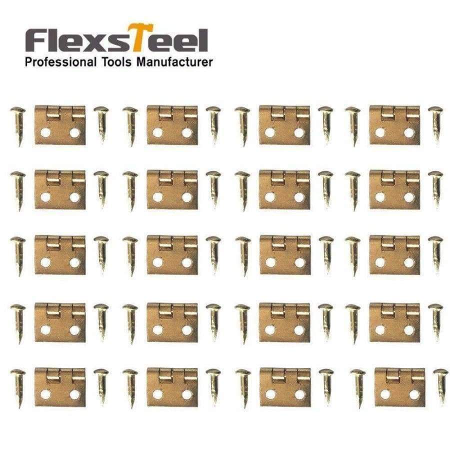 100Pcs+10*8Mm+Brass+Plated+Metal+Hinge+Jewelry+Wooden+Box+Cabinet+Door+Mini+Hinges+Antique+4+Holes+With+Nails+Furniture+Hardware