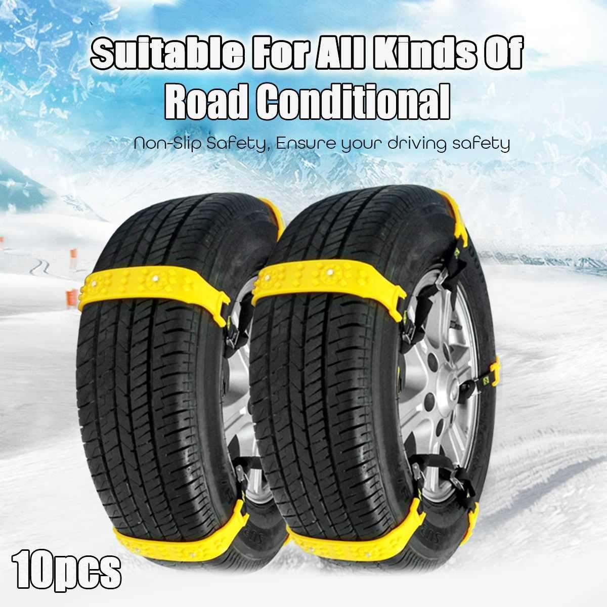 Planet+Gates+10pcs/Set+Car+Winter+Tyre+Snow+Chains+Roadway+Safety+Tire+Snow+Adjustable+Anti-skid+Safety+Double+Snap+Skid+Wheel+TPU+Chains