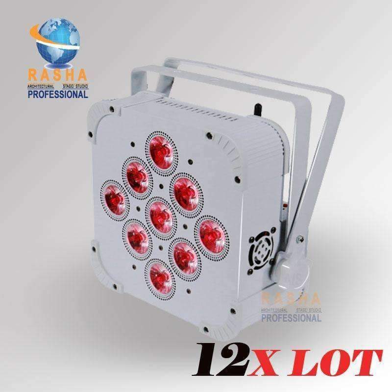 Planet+Gates+12X+Rasha+Hex+9*18W+6in1+RGBAW+UV+Built+in+Wireless+DMX512+LED+Flat+Par+Can,LED+Profile+Par+Light,Disco+Stage+Light